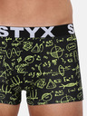 Styx Žlto-čierne pánske vzorované boxerky Styx Physics