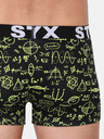 Styx Žlto-čierne pánske vzorované boxerky Styx Physics