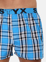 Styx Modré pánske kockované šortky Styx