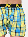 Styx Modro-žlté pánske kockované trenírky Styx