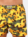 Styx Khaki-žlté pánske vzorované boxerky Styx