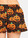 Styx Oranžovo-čierne dámske halloweenske šortky Styx Pumpkins