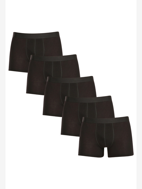 Nedeto Sada piatich pánskych plus size boxeriek Nedeto v čiernej farbe