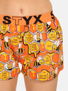 Styx Oranžové dámske vzorované šortky na spanie Styx Včielky