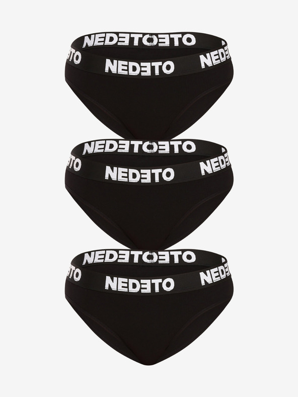 Nedeto Súprava troch kusov - dámske nohavičky Nedeto čierne