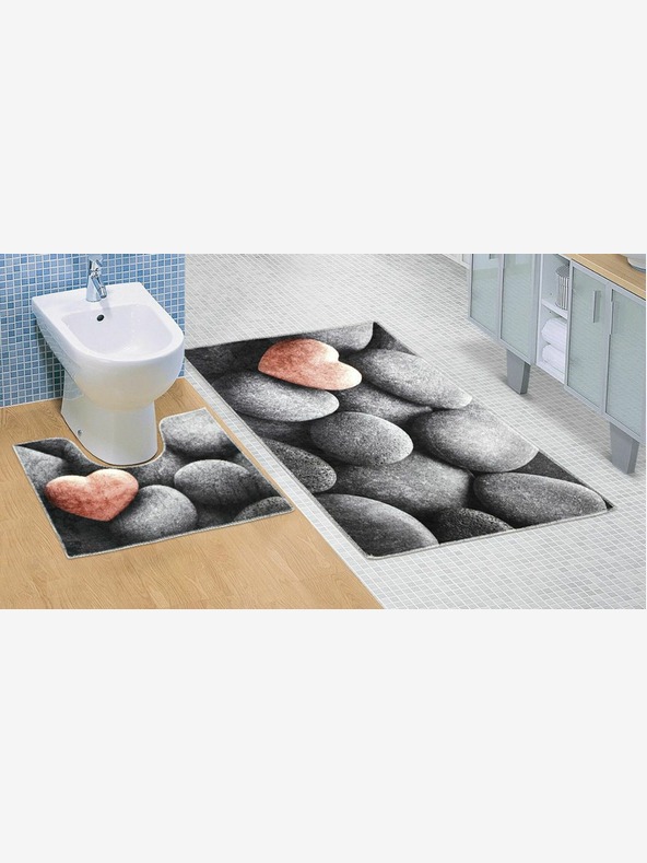 Bellatex Kúpeľňová a WC rohožka Tmavé kamene 3D Bellatex
