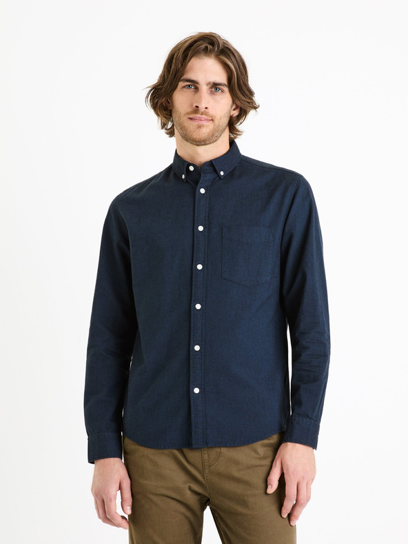 Celio Tmavomodrá pánska košeľa Celio Daxford
