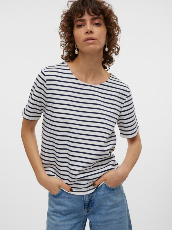 Vero Moda Modro-biela dámska pruhovaná košeľa Vero Moda