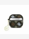 Guess PU 4G Peony Charm Pouzdro pro AirPods 4 Brown Obal