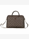 Guess Guess PU 4G taška na notebook s trojuholníkovým logom 15/16" hnedá