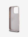 Guess Guess PU 4G štrasové trojuholníkové kovové logo zadný kryt pre iPhone 16 Pro ružový