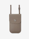 Guess Taška na telefón Guess PU Grained Triangle Logo Brown