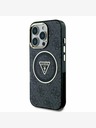 Guess Guess IML 4G Glitter and Triangle Logo MagSafe Back Cover pre iPhone 16 Pro Black
