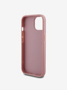Guess PU Fixed Glitter 4G Metal Logo Zadní Kryt pro iPhone 15 Pink Obal na telefón