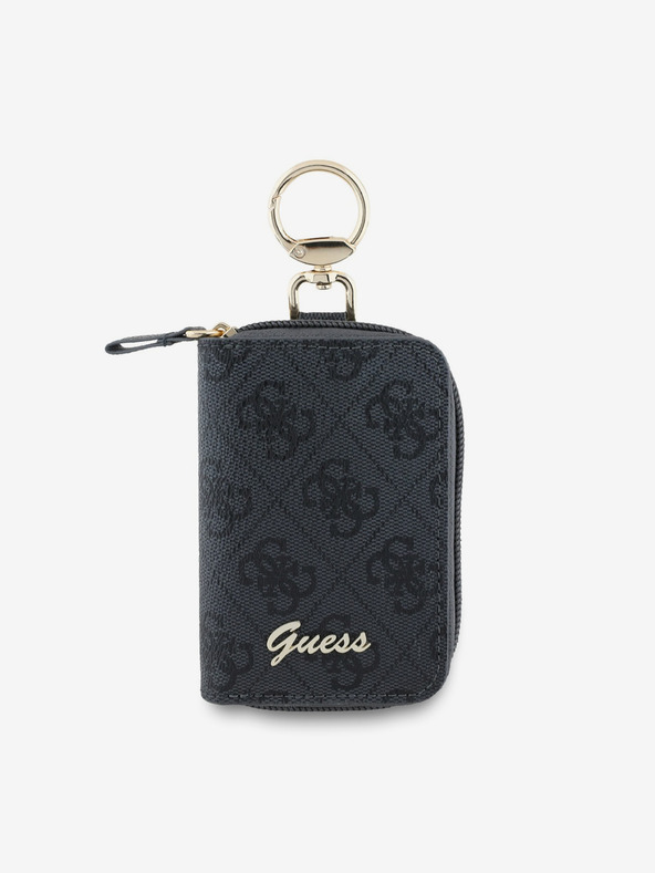 Guess Guess PU 4G Script Logo prívesok na kľúče čierny