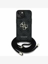 Guess Guess PU 4G Metal Logo Crossbody Strap Back Cover pre iPhone 15 Black