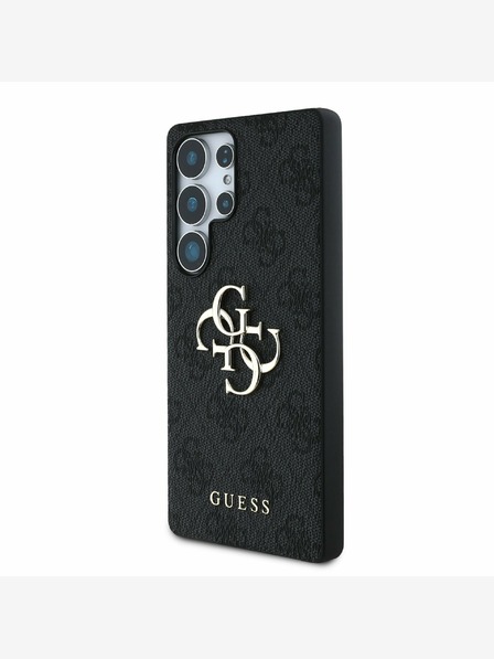 Guess PU 4G Metal Logo Zadní Kryt pro Samsung Galaxy S25 Ultra Grey Obal na telefón