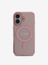Guess Guess IML Glitter Ring MagSafe zadný kryt pre iPhone 16 ružový