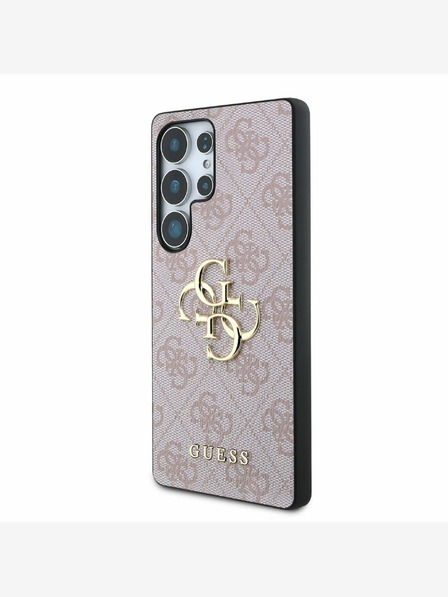 Guess Guess PU 4G kovový zadný kryt s logom pre Samsung Galaxy S25 Ultra Pink