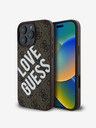 Guess Guess PU kožený zadný kryt 4G Big Love Logo MagSafe pre iPhone 16 Pro Max hnedý
