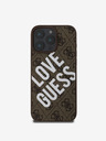 Guess Guess PU kožený zadný kryt 4G Big Love Logo MagSafe pre iPhone 16 Pro Max hnedý