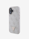 Guess Guess PU 4G štrasové trojuholníkové kovové logo zadný kryt pre iPhone 16 ružový