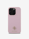 Guess Guess PU Grained 4G Small Metal Logo MagSafe zadný kryt pre iPhone 16 Pro ružový