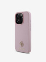 Guess Guess PU Grained 4G Small Metal Logo MagSafe zadný kryt pre iPhone 16 Pro ružový