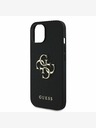 Guess Guess PU Grained 4G Metal Logo zadný kryt pre iPhone 15 čierny