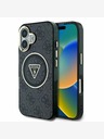 Guess Guess IML 4G Glitter and Triangle Logo MagSafe zadný kryt pre iPhone 16 Black
