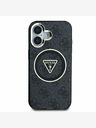 Guess Guess IML 4G Glitter and Triangle Logo MagSafe zadný kryt pre iPhone 16 Black