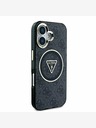 Guess Guess IML 4G Glitter and Triangle Logo MagSafe zadný kryt pre iPhone 16 Black