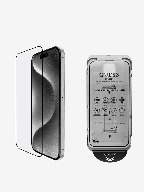 Guess Guess Tvrdené sklo 2.5D pre iPhone 16 Pro Max Black