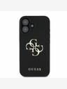 Guess Guess PU Grained 4G Metal Logo zadný kryt pre iPhone 16 čierny