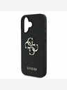 Guess Guess PU Grained 4G Metal Logo zadný kryt pre iPhone 16 čierny