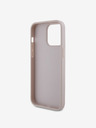 Guess PU 4G Strass Triangle Metal Logo Zadní Kryt pro iPhone 15 Pro Max Pink Obal na telefón