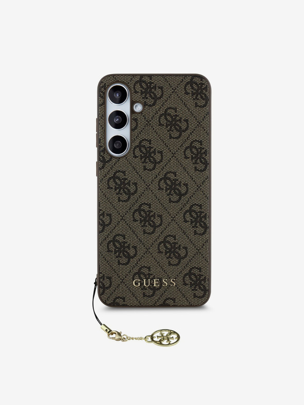 Guess Guess 4G Charm zadný kryt pre Samsung Galaxy S24 FE hnedý