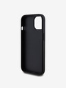 Guess PU Fixed Glitter 4G Metal Logo Zadní Kryt pro iPhone 15 Black Obal na telefón