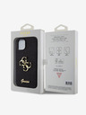 Guess PU Fixed Glitter 4G Metal Logo Zadní Kryt pro iPhone 15 Black Obal na telefón