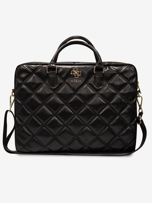 Guess PU Quilted 4G Metal Logo Taška na Notebook 15/16" Black Obal na telefón