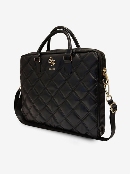 Guess PU Quilted 4G Metal Logo Taška na Notebook 15/16" Black Obal na telefón