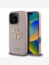 Guess Guess PU Grained 4G Metal Logo Back Cover pre iPhone 16 Pro Max ružový