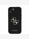 Guess Guess PU Grained 4G Metal Logo zadný kryt pre iPhone 14 čierny