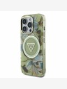 Guess Guess IML Glitter Magnolia and Triangle Logo MagSafe zadný kryt pre iPhone 16 Pro Max Green