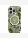 Guess Guess IML Glitter Magnolia and Triangle Logo MagSafe zadný kryt pre iPhone 16 Pro Max Green
