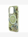 Guess Guess IML Glitter Magnolia and Triangle Logo MagSafe zadný kryt pre iPhone 16 Pro Max Green