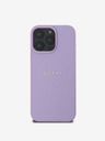 Guess Guess PU zrnité klasické logo MagSafe zadný kryt pre iPhone 16 Pro Max fialový