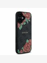 Guess Guess PU kožený zadný kryt 4G Roses MagSafe pre iPhone 16 čierny