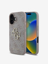 Guess Guess PU 4G kovový zadný kryt s logom pre iPhone 16 Plus ružový
