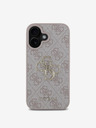 Guess Guess PU 4G kovový zadný kryt s logom pre iPhone 16 Plus ružový